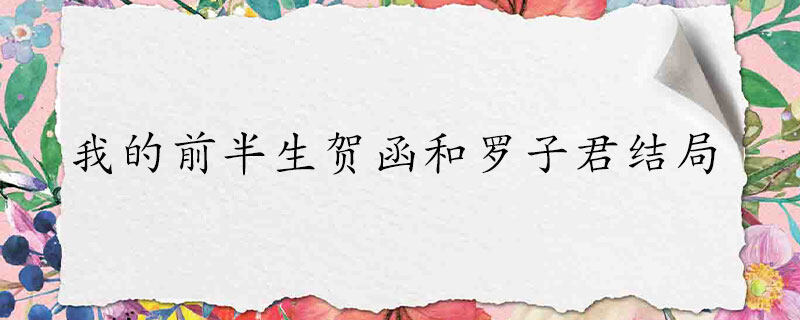 我的前半生贺函和罗子君结局 我的前半生罗子君喝多贺函来接她是第几集