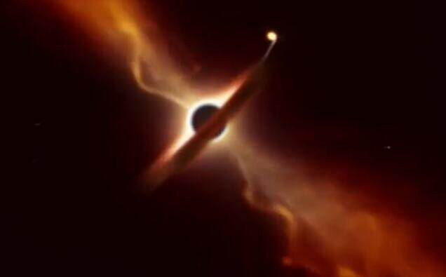 黑洞撕裂恒星瞬间的视频